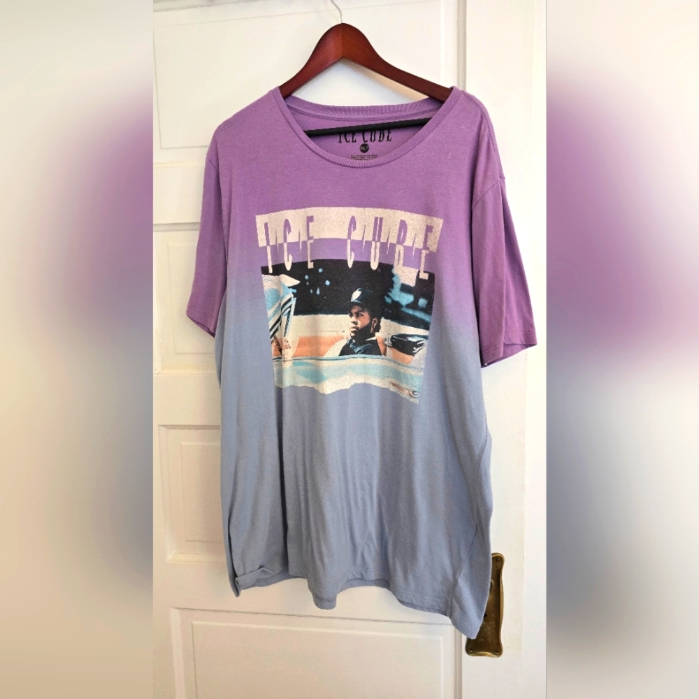 Graphic Ice Cube Men's Shirt - Purple and Gray